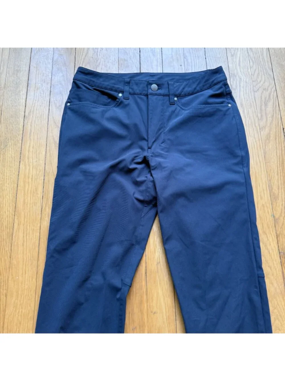 Lululemon Size 28 Navy Blue 100% Polyester 5-Pocket Mid-Rise Straight Leg Pants